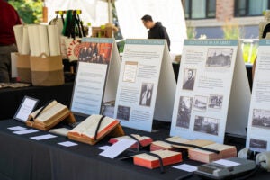 A display about the history of the Divine Office at Mount Angel Abbey, in the Abbey Experience booth at the Saint Benedict Festival 2024.